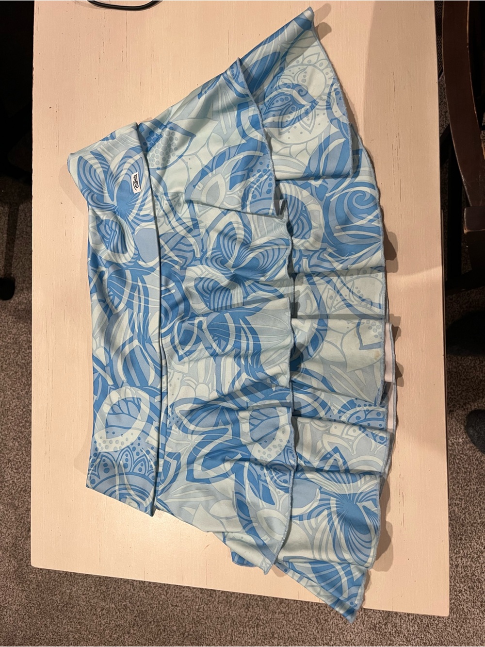 Light Blue Floral Ruffle Skirt